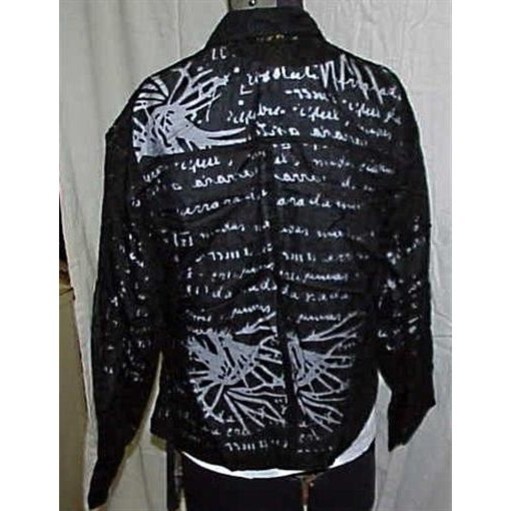 NWOT Mirasol Linen Sheer Long Sleeve Black Button Up Shirt 121752 - Picture 4 of 8
